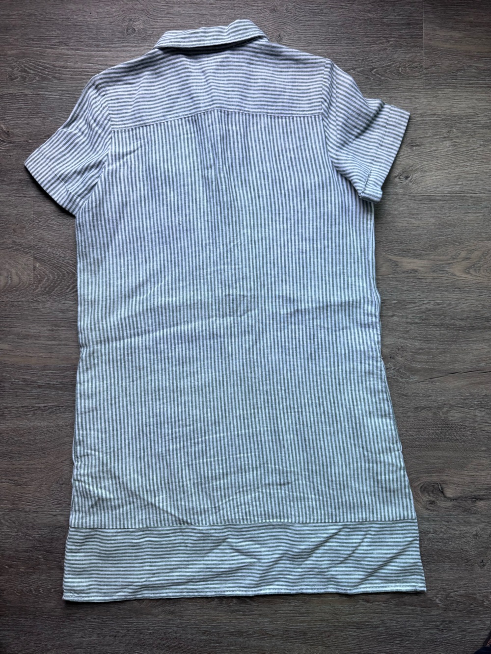 Garnet Hill Green and White Striped Popover Shirtdress size Small - Picture 8 of 12